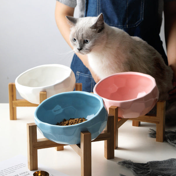 HKM-4922173 Oblique Mouth Cat and Dog Food Bowl with Method Bucket Design