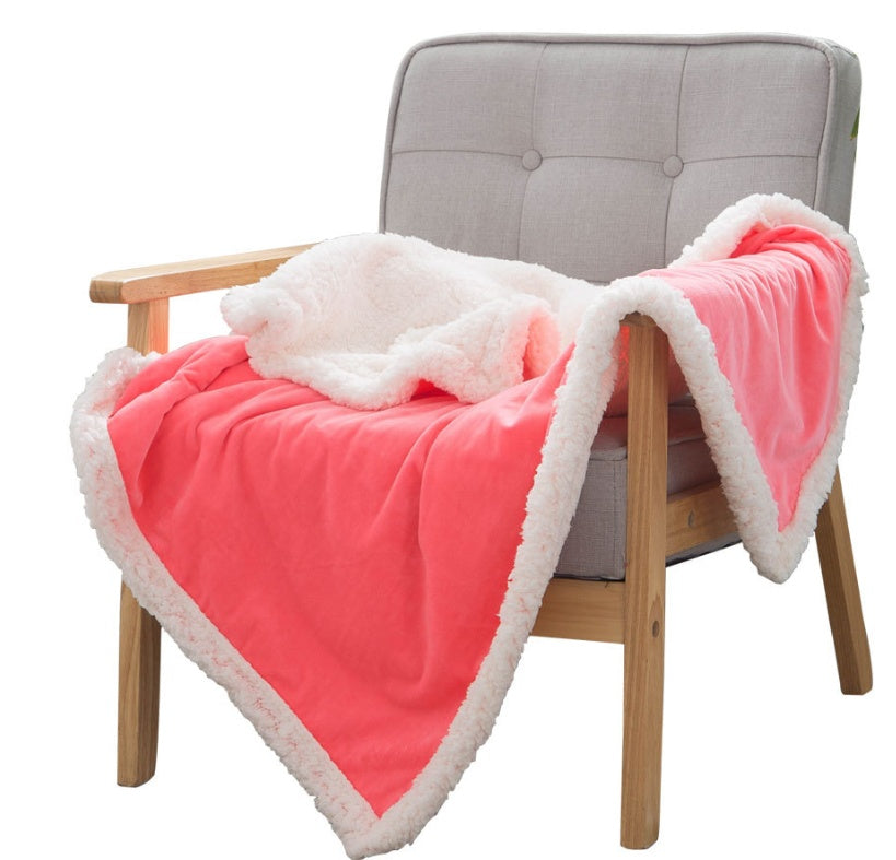 HKM-492243 Cozy Crystal Cashmere Double Blanket for Spring and Autumn Naps