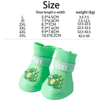 HKM-4922813 Waterproof Anti-Slip Rubber Boots for Pets - Flexible, Lightweight Rain Shoes for Dogs and Cats, Various Sizes Available