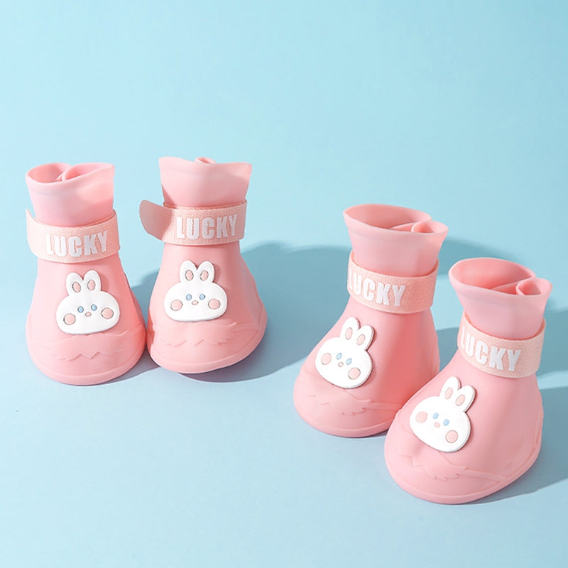 HKM-4922813 Waterproof Anti-Slip Rubber Boots for Pets - Flexible, Lightweight Rain Shoes for Dogs and Cats, Various Sizes Available