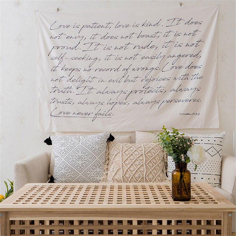 HKM-492307 Minimalist Abstract Couple Line Art Rectangle Wall Cloth - Love Song Design, 150x200cm