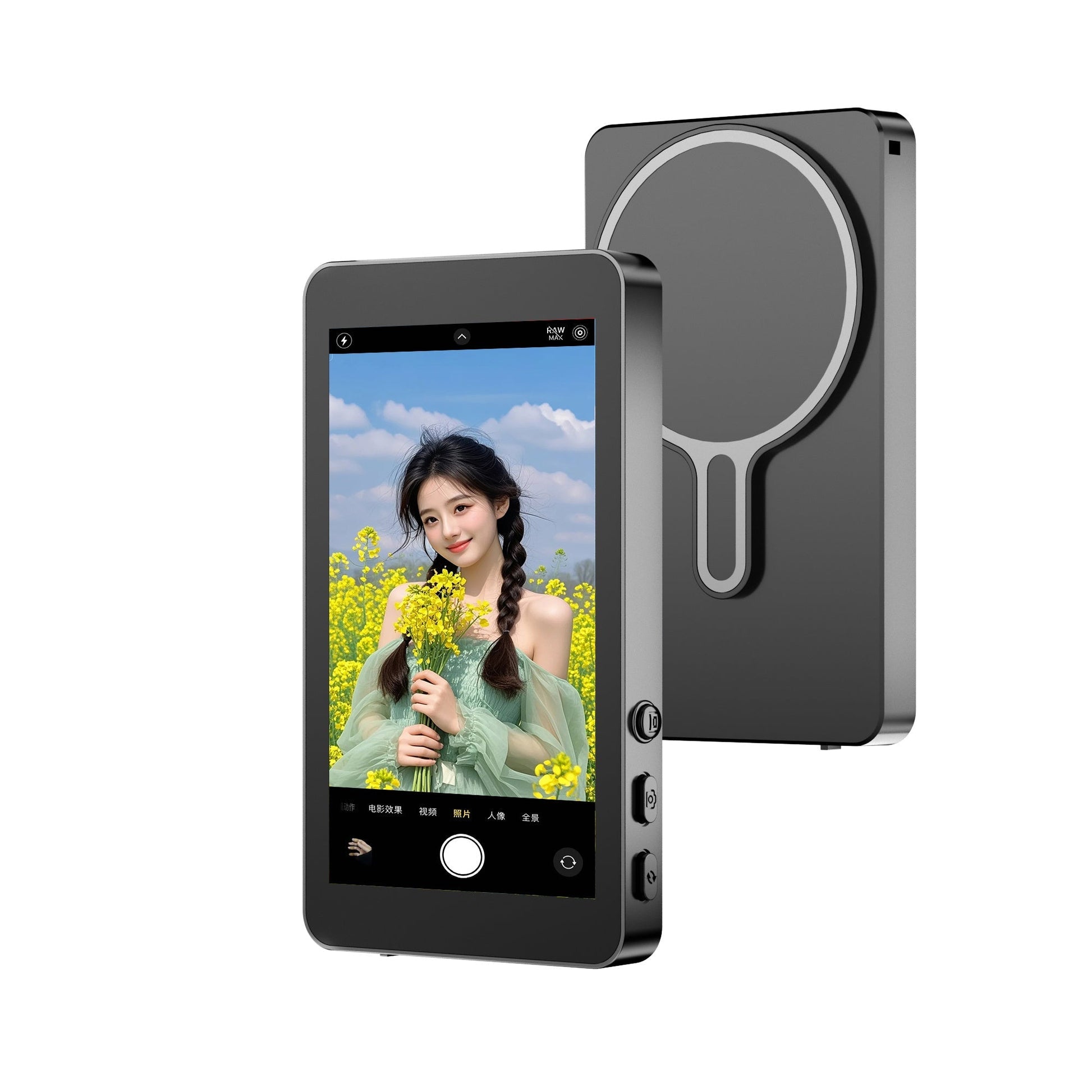 HKM-492307 Upgraded RK-X40L Mobile Selfie Screen Projector with Audio, Focusing Feature, and Built-in Camera Button