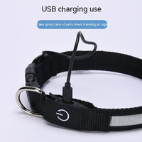 HKM-4923965 Colorful LED Nylon Fishing Line Luminous Collar with USB Rechargeable Battery, 70CM Length