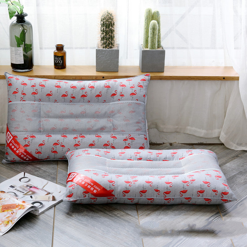 HKM-492435 Pearl Cotton Cassia Seed Physiotherapy Pillow - Brushed Polyester Fiber Filling, 42x65cm, 5.1-10cm Height