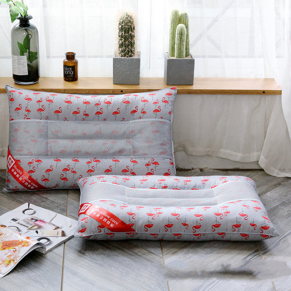 HKM-492435 Pearl Cotton Cassia Seed Physiotherapy Pillow - Brushed Polyester Fiber Filling, 42x65cm, 5.1-10cm Height