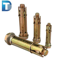 HKM-492499 Heavy Duty Yellow Zinc Plated Shield Anchor Bolt Fasteners - 4PCS Set for Secure Wall Fixing