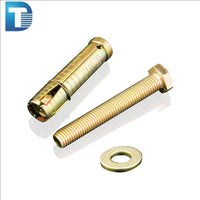 HKM-492499 Heavy Duty Yellow Zinc Plated Shield Anchor Bolt Fasteners - 4PCS Set for Secure Wall Fixing