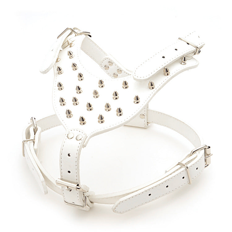 HKM-4925245 Comfortable Three-Piece Pet Harness Set with Dog Collar, Chest Strap, and Traction Rope