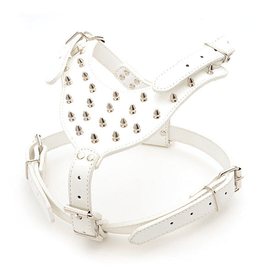 HKM-4925245 Comfortable Three-Piece Pet Harness Set with Dog Collar, Chest Strap, and Traction Rope