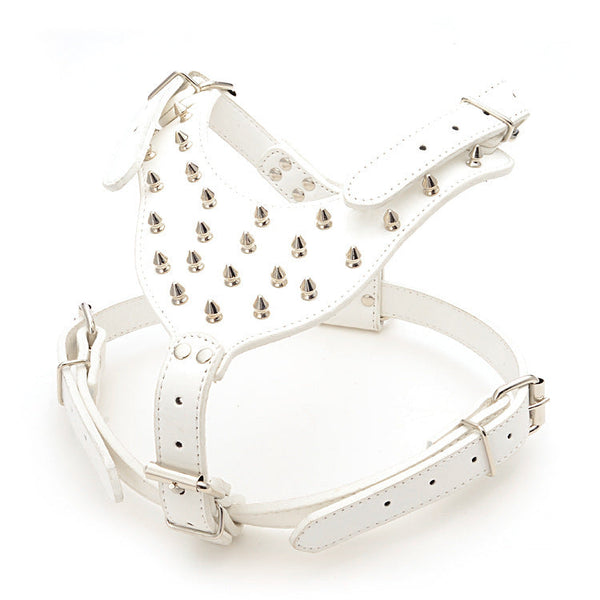 HKM-4925245 Comfortable Three-Piece Pet Harness Set with Dog Collar, Chest Strap, and Traction Rope