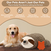 HKM-4925629 Interactive Plush Pet Toy with Heartbeat Device - Sloth Design