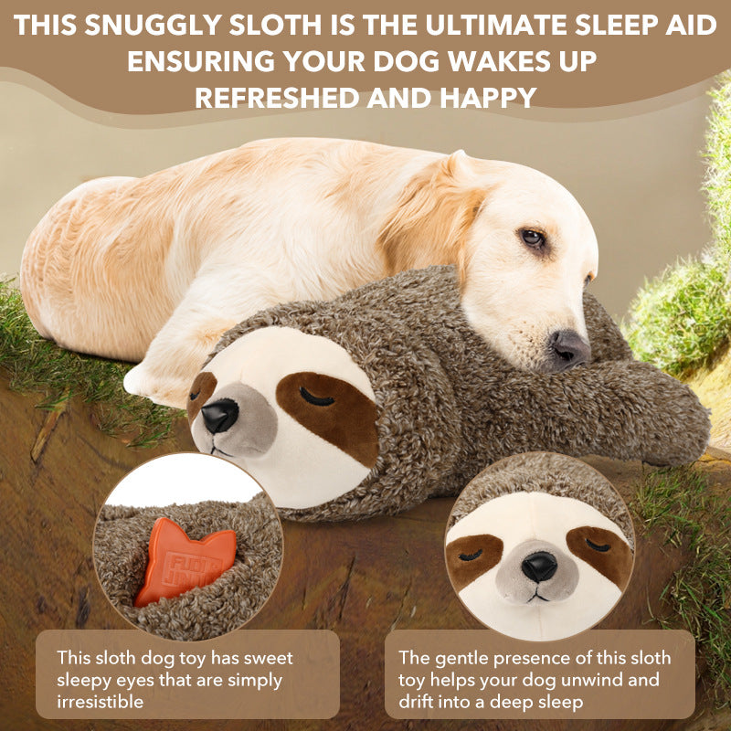 HKM-4925629 Interactive Plush Pet Toy with Heartbeat Device - Sloth Design