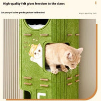 HKM-4926013 Double-Layer Felt Cat Nest and Climbing Frame for Multiple Cats - Polyester Fiber Design