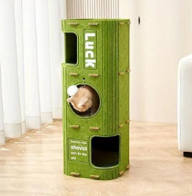 HKM-4926013 Double-Layer Felt Cat Nest and Climbing Frame for Multiple Cats - Polyester Fiber Design