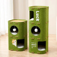 HKM-4926013 Double-Layer Felt Cat Nest and Climbing Frame for Multiple Cats - Polyester Fiber Design