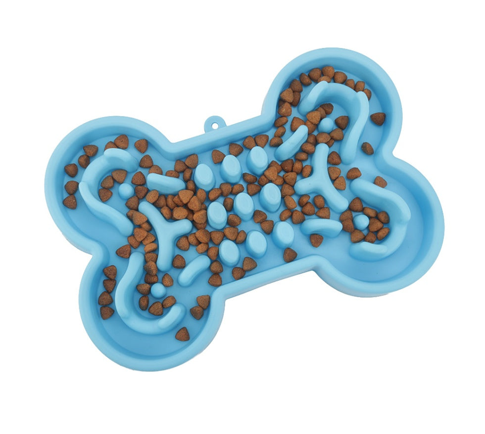 HKM-4926141 Pet Dog Slow Feeder Bowl - Anti-Choke Silicone Travel Design, Available in Small and Large Sizes