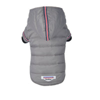 HKM-4926525 Cozy Cotton-Padded Pet Clothing for Warmth in Red and Gray, Sizes XS-XL