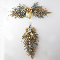 HKM-492755 Golden Plastic Wire Garland for Home Decoration - Simple & Modern Wall Hanging, Available in Multiple Sizes