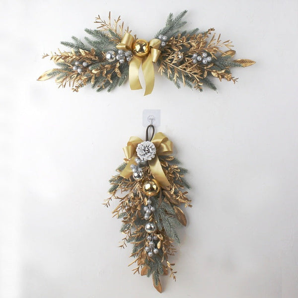 HKM-492755 Golden Plastic Wire Garland for Home Decoration - Simple & Modern Wall Hanging, Available in Multiple Sizes