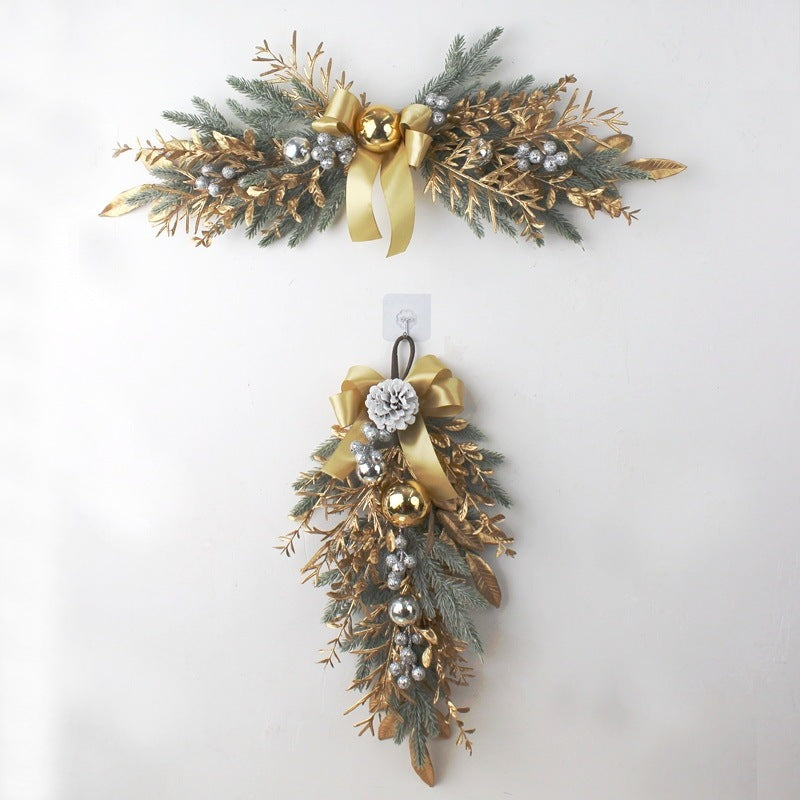 HKM-492755 Golden Plastic Wire Garland for Home Decoration - Simple & Modern Wall Hanging, Available in Multiple Sizes