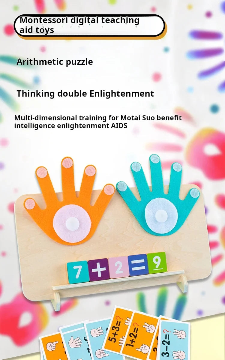 HKM-492755 Montessori Finger Cognitive Puzzle Math Toys for Learning Addition and Subtraction in Kindergarten