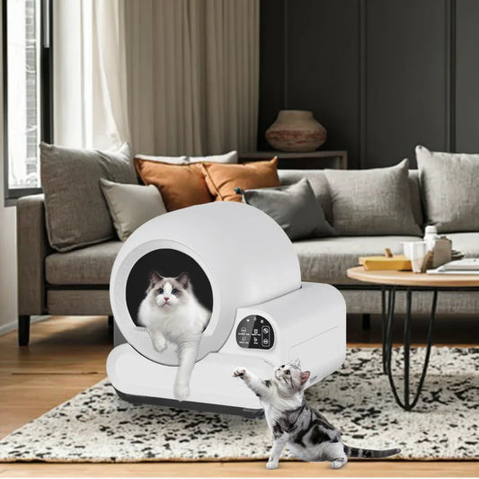 HKM-492755 Smart Electric Cat Litter Box with Odor Control and Easy Clean Features - 70L Capacity with App Remote Control