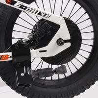 HKM-492883 Extreme Electric Bike for Kids - White/Orange, Battery-Powered, Off-Road Tires, Safe and Comfortable Ride
