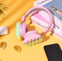 HKM-492947 Bluetooth Fidget Headphones for Kids - Stress Relief Pop Toy Headset with Comfortable Design and 18-Hour Battery Life