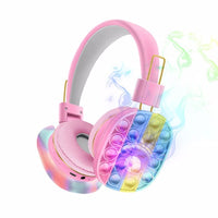 HKM-492947 Bluetooth Fidget Headphones for Kids - Stress Relief Pop Toy Headset with Comfortable Design and 18-Hour Battery Life