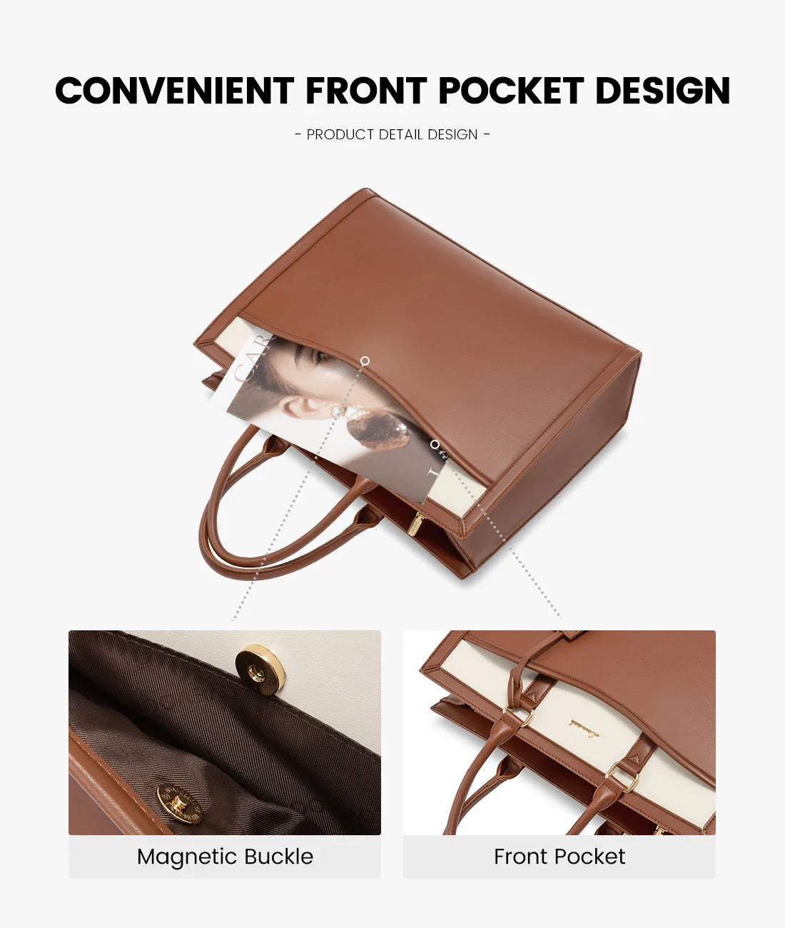 HKM-493011 Leather Laptop Bag Set for 15.6 Inch Devices - Handbag and Messenger Briefcase