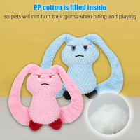 HKM-4931389 Plush Bunny Dog Teething Toy for Medium Small Puppies - Squeaky Chewable Stuffed Animal