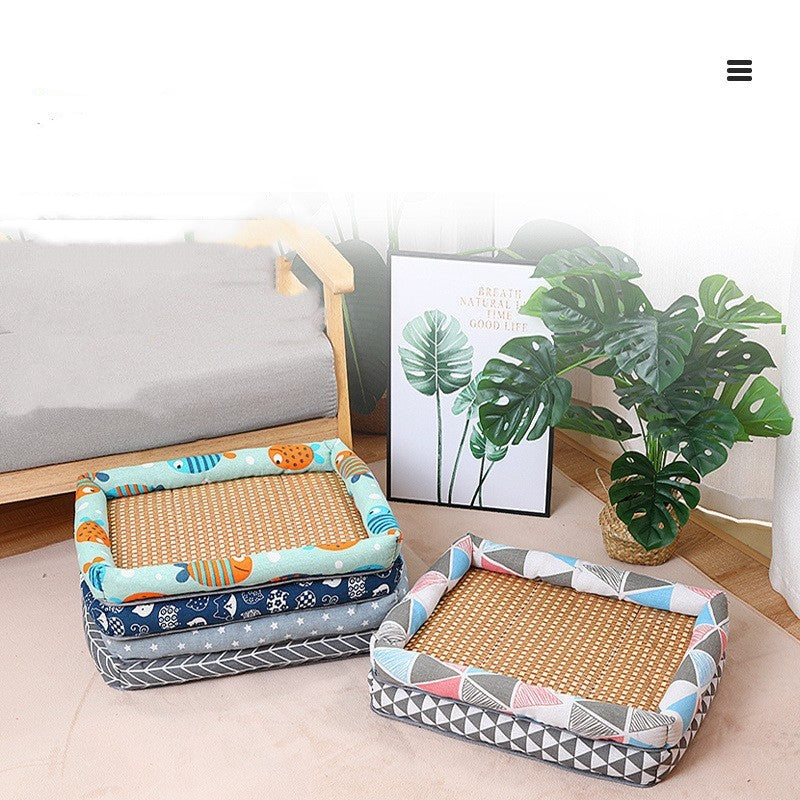 HKM-4931773 Summer Linen Pet Mat Nest - Available in Various Styles and Sizes