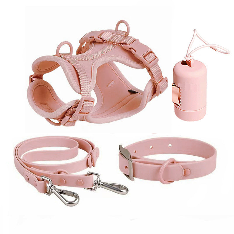 HKM-4933181 Tactical Waterproof Dog Collar and Leash Set with Chest Back Support in Various Colors