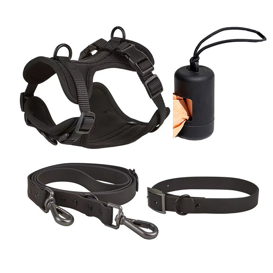HKM-4933181 Tactical Waterproof Dog Collar and Leash Set with Chest Back Support in Various Colors