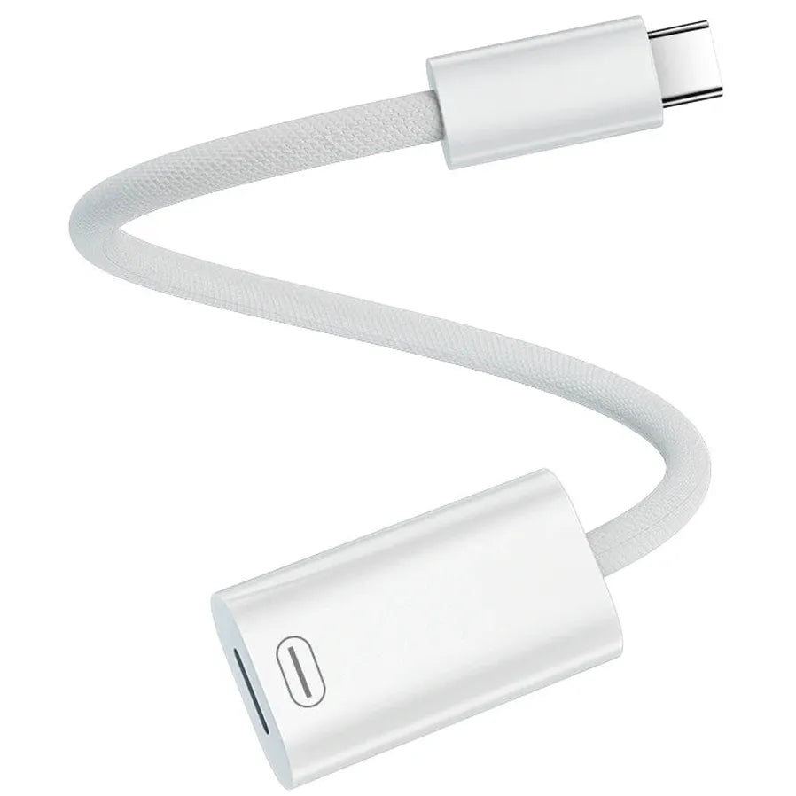 HKM-493523 iPhone 15 8Pin Female to USB C Male Earphone Adapter for Charging and Data Transmission
