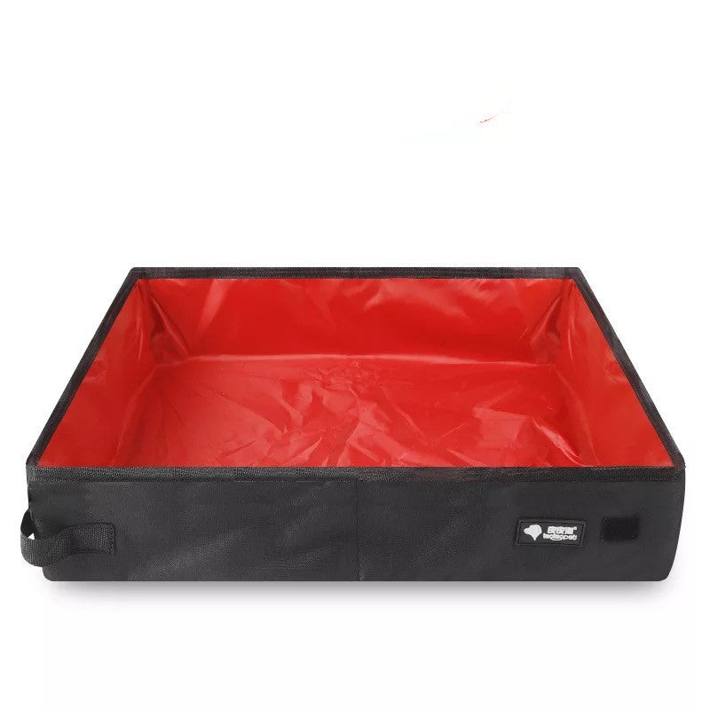 HKM-4935357 Foldable Portable Cat Litter Box in Red and Black – Small and Large Sizes Available