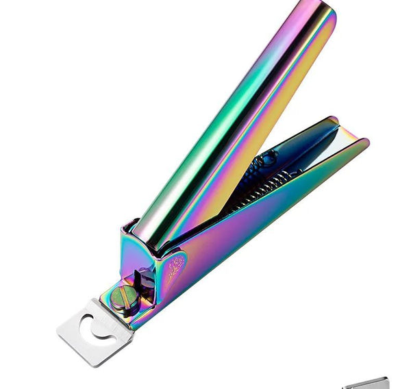 HKM-4935485 Stainless Steel UV Gel Nail Tips Trimmer Cutter Tool ¨C Rainbow Finish