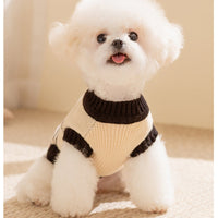 HKM-4936253 Warm Knit Dog Sweater with Monster Pattern for Small to Medium Pets - Cozy and Breathable Cardigan for Fall and Winter