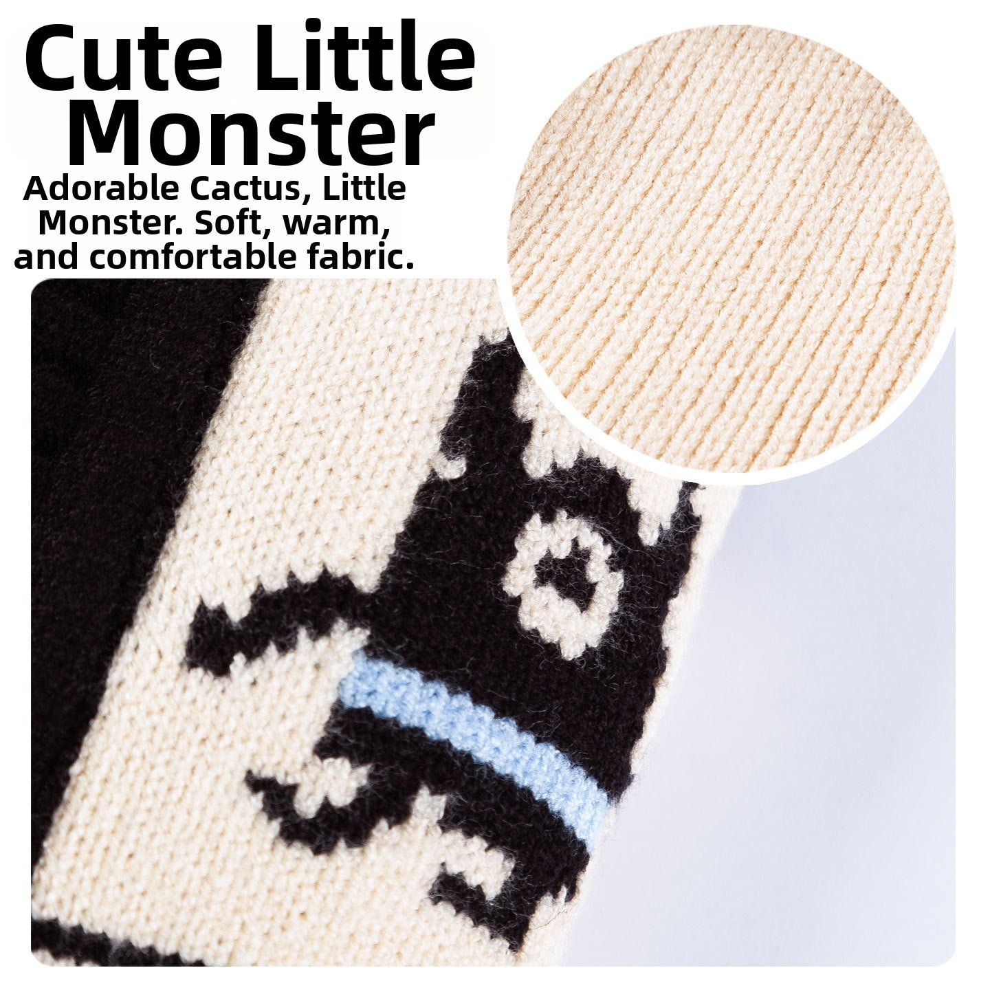 HKM-4936253 Warm Knit Dog Sweater with Monster Pattern for Small to Medium Pets - Cozy and Breathable Cardigan for Fall and Winter