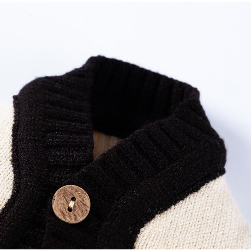 HKM-4936253 Warm Knit Dog Sweater with Monster Pattern for Small to Medium Pets - Cozy and Breathable Cardigan for Fall and Winter