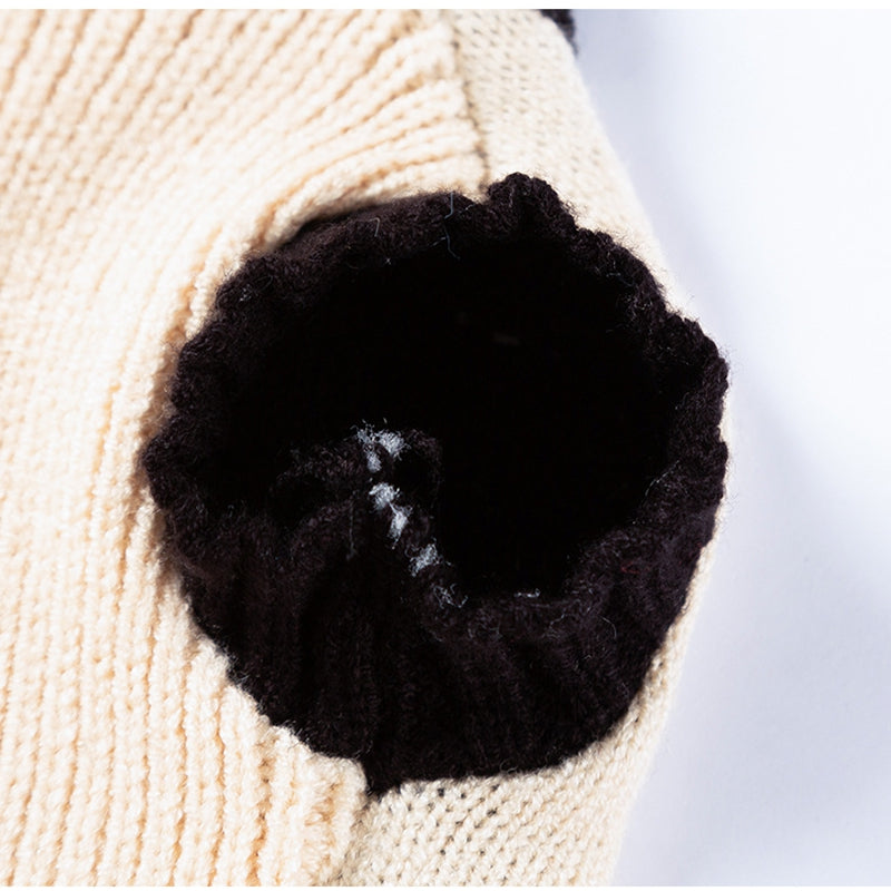 HKM-4936253 Warm Knit Dog Sweater with Monster Pattern for Small to Medium Pets - Cozy and Breathable Cardigan for Fall and Winter