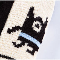HKM-4936253 Warm Knit Dog Sweater with Monster Pattern for Small to Medium Pets - Cozy and Breathable Cardigan for Fall and Winter