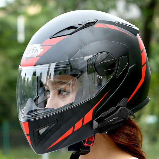 HKM-493651 Motorcycle Bluetooth Headset E1 with 5.0 Technology, 1km Communication Distance, Waterproof, 8-Hour Talk Time