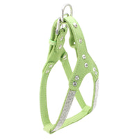 HKM-4936765 Rhinestone Suede Chest Strap for Small to Medium Dogs with Crystal Bone Pendant
