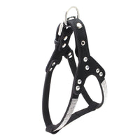 HKM-4936765 Rhinestone Suede Chest Strap for Small to Medium Dogs with Crystal Bone Pendant