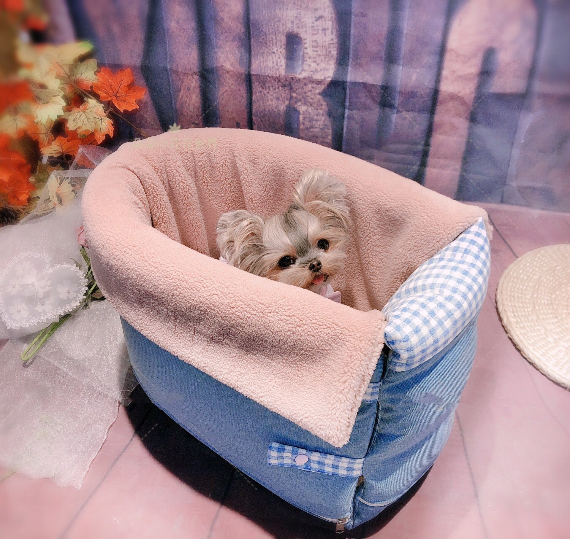 HKM-4937533 Portable Dog Car Seat with Removable Washable Cover for Pets Up to 6kg