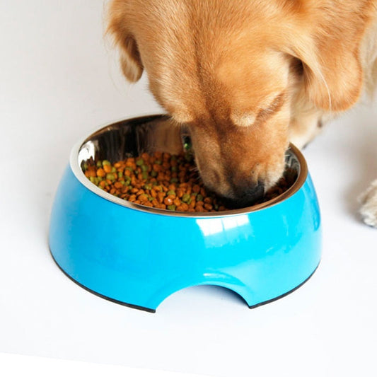 HKM-4937661 Melamine and Stainless Steel Pet Bowl - Multiple Sizes and Colors Available