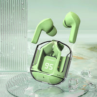 HKM-493779 Wireless Bluetooth In-Ear Headset with LED Display and Transparent Design