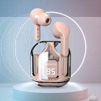 HKM-493779 Wireless Bluetooth In-Ear Headset with LED Display and Transparent Design