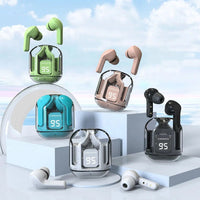 HKM-493779 Wireless Bluetooth In-Ear Headset with LED Display and Transparent Design